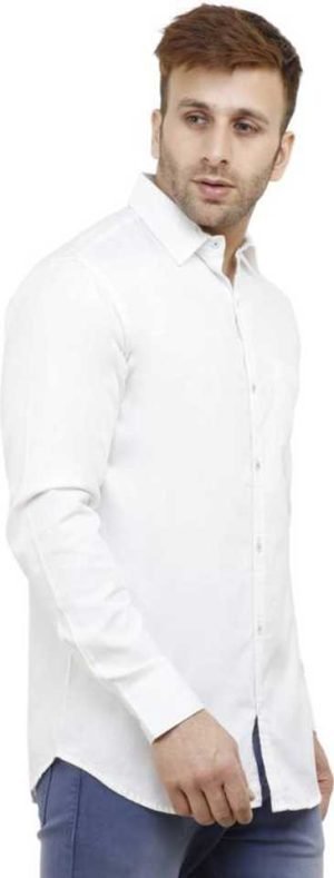 White Men's Plain Woven Shirt-Exporters in India