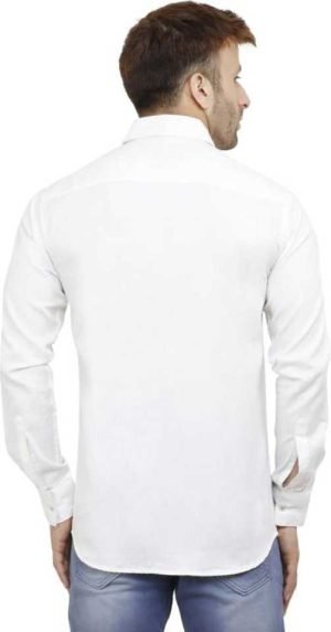White Men's Plain Woven Shirt-Exporters in India
