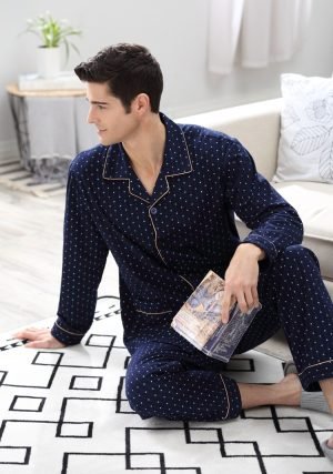 Cotton Men's Polka Dot Night Suit-Exporters in India