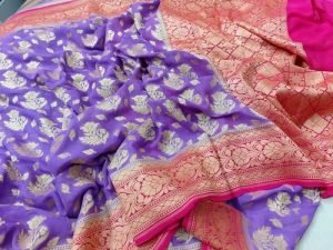 Party Wear Varanasi Chiffon Zari Sarees Exporters in India