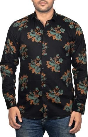 Men's Party Wear Printed Satin Shirt-Exporters in India