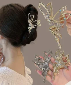 Alternative view of Metal Korean Hair Claw Clip - Shiny Rhinestone - Crystal Little Angel