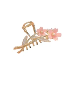 Alternative view of Shiny Rhinestone Pearl Sakura Hair Clip Women