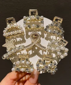 8Pcs Imitation Pearl and Diamond Inlaid, Multi-Style Small Hair Clips
