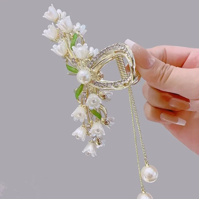 Female Flower Pearls Korean Style Hair Clip